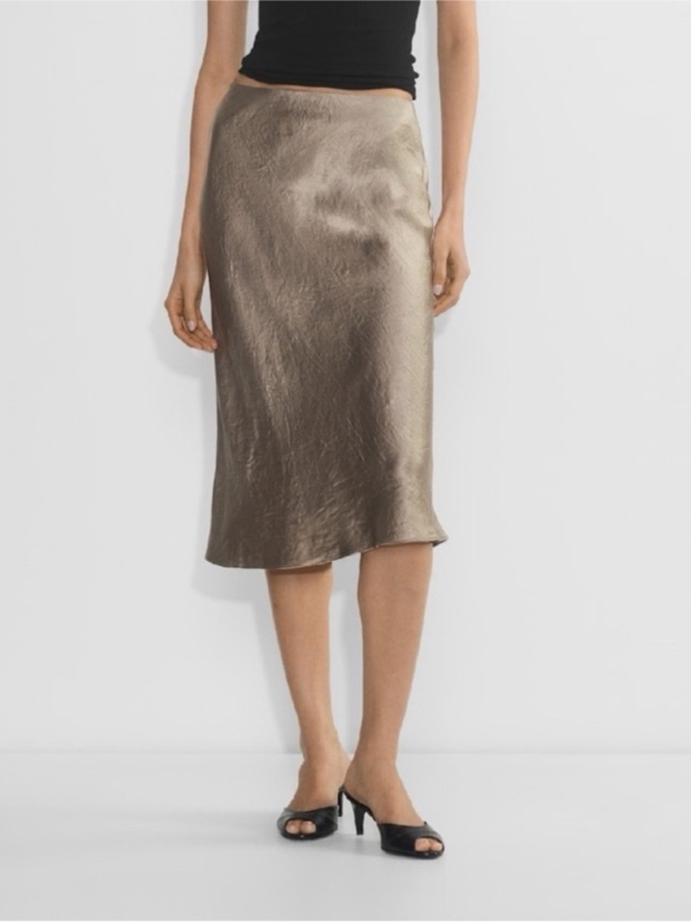 Babaton midi slip skirt in taupe | Size: 2